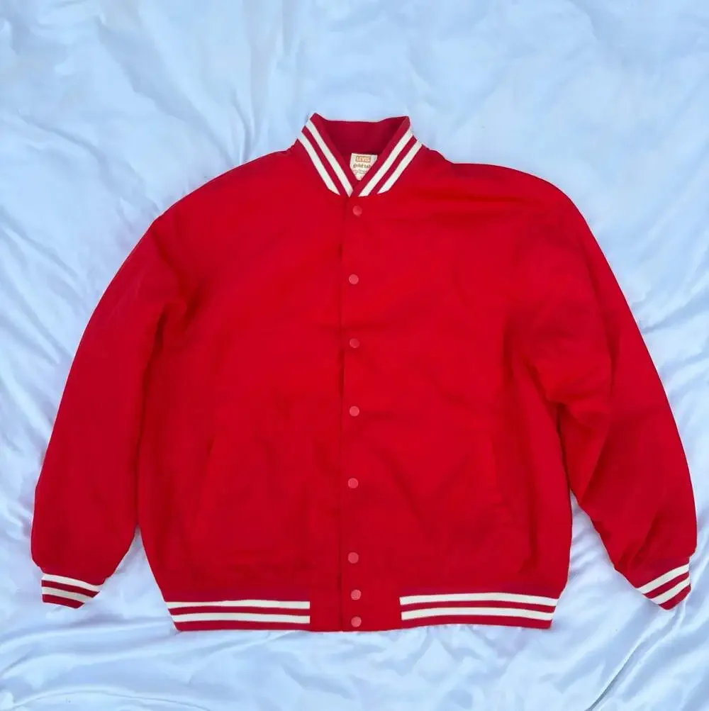 Levi's Gold Tab Baseball Jacket Redwood Tech Red Varsity Jacket Bomber Large